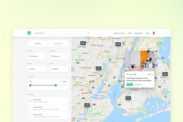 类Airbnb民宿酒店预订服务网站UI模板 Clone UI Kit – Home booking like Airbnb插图(3)
