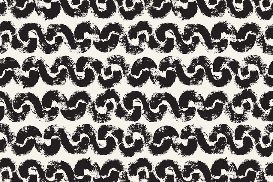 手绘画笔图案无缝纹理 Painted Seamless Patterns Set 2插图(5)