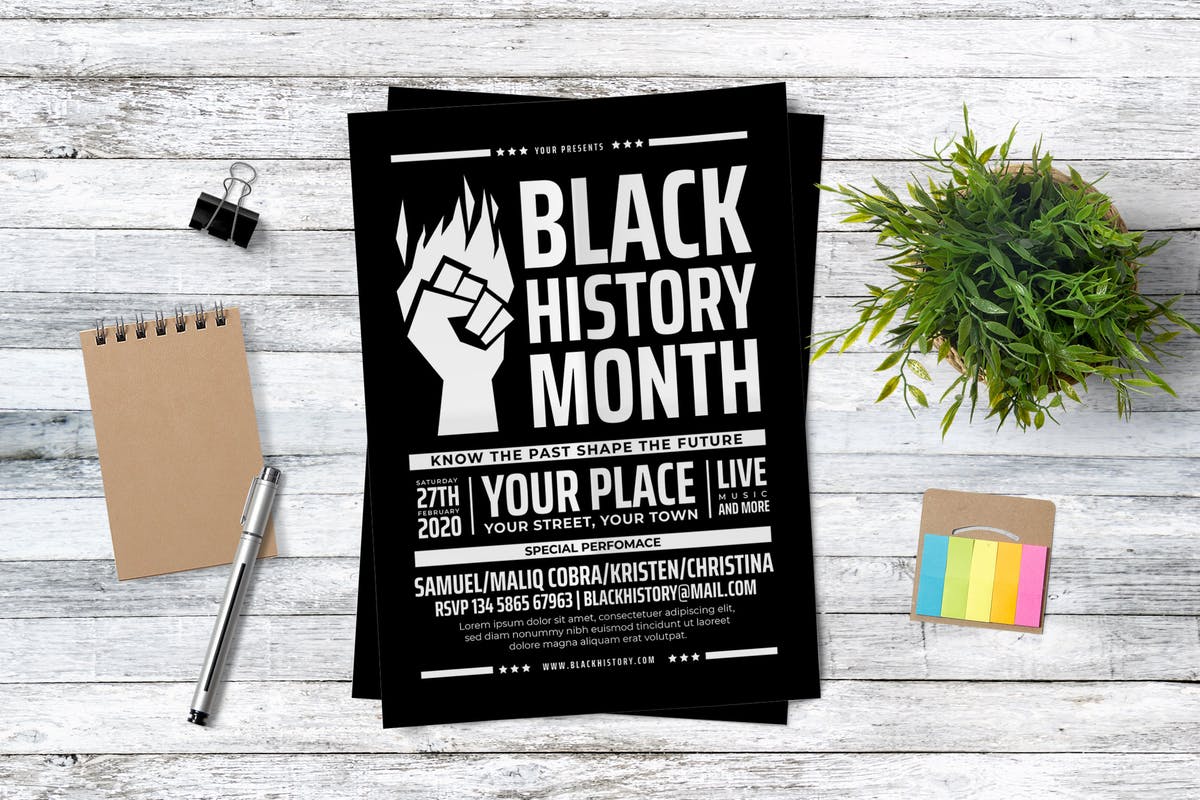 黑人历史纪念月活动海报设计模板 Black History Month插图