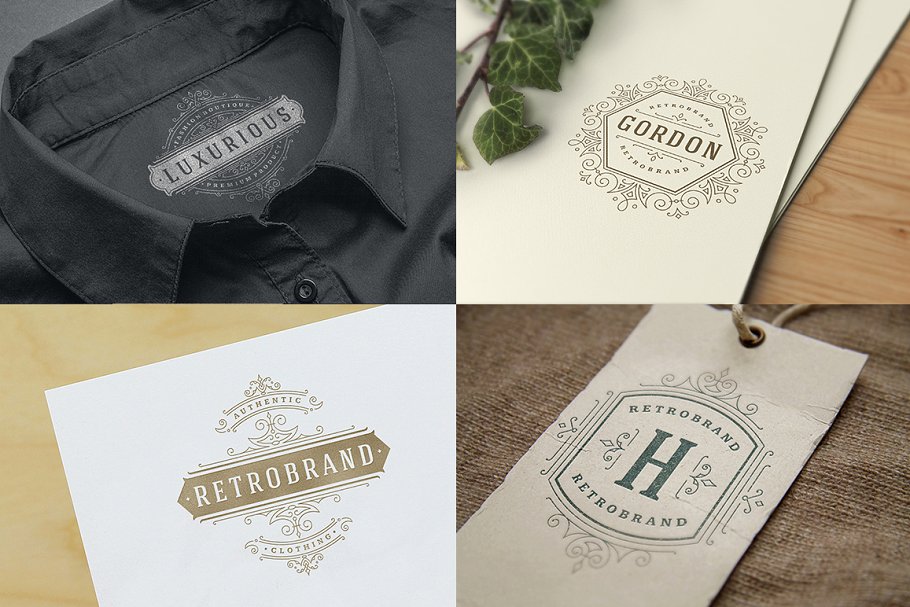 500个复古装饰风格Logo和徽章模板 500 ornaments logos & monograms插图(22)