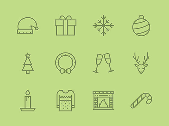 一组线性圣诞图标素材之家精选sketch素材