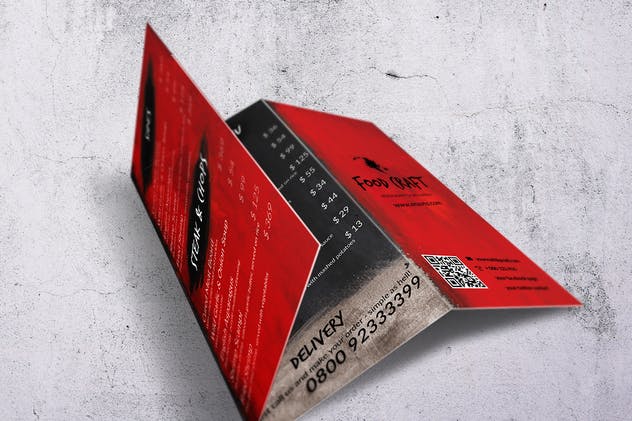 高级西餐厅食物菜单设计PSD模板 Craft Food Trifold A4 & US Letter Menu Design插图(1)