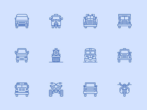 30 枚交通工具线性图标素材之家精选sketch素材