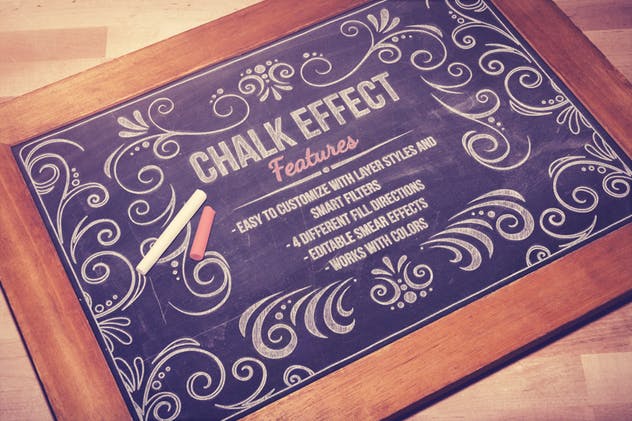 复古艺术黑板样机&粉笔话动作 Blackboard / Chalkboard Mock-ups with Chalk Action插图(2)