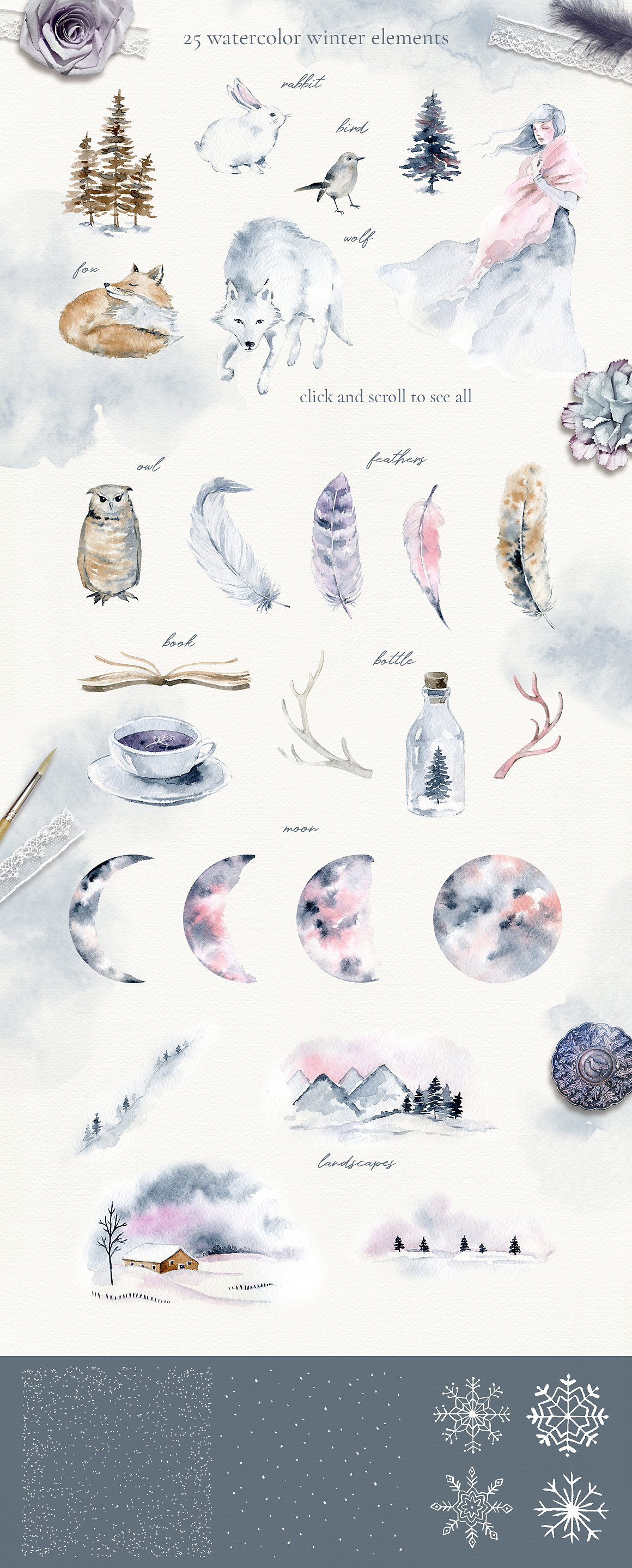 神奇和优雅的冬季森林素材合辑下载3.31GB[png,jpg,abr]插图(1)