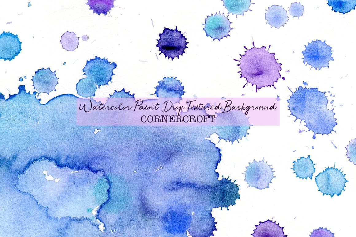 水彩颜料水滴图案背景素材 Watercolor paint drop background插图(4)