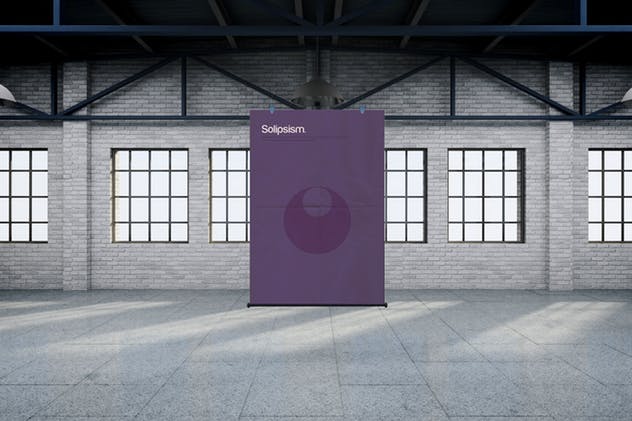 布料质地卷轴广告海报样机模板 The Fabric MockUp插图(4)