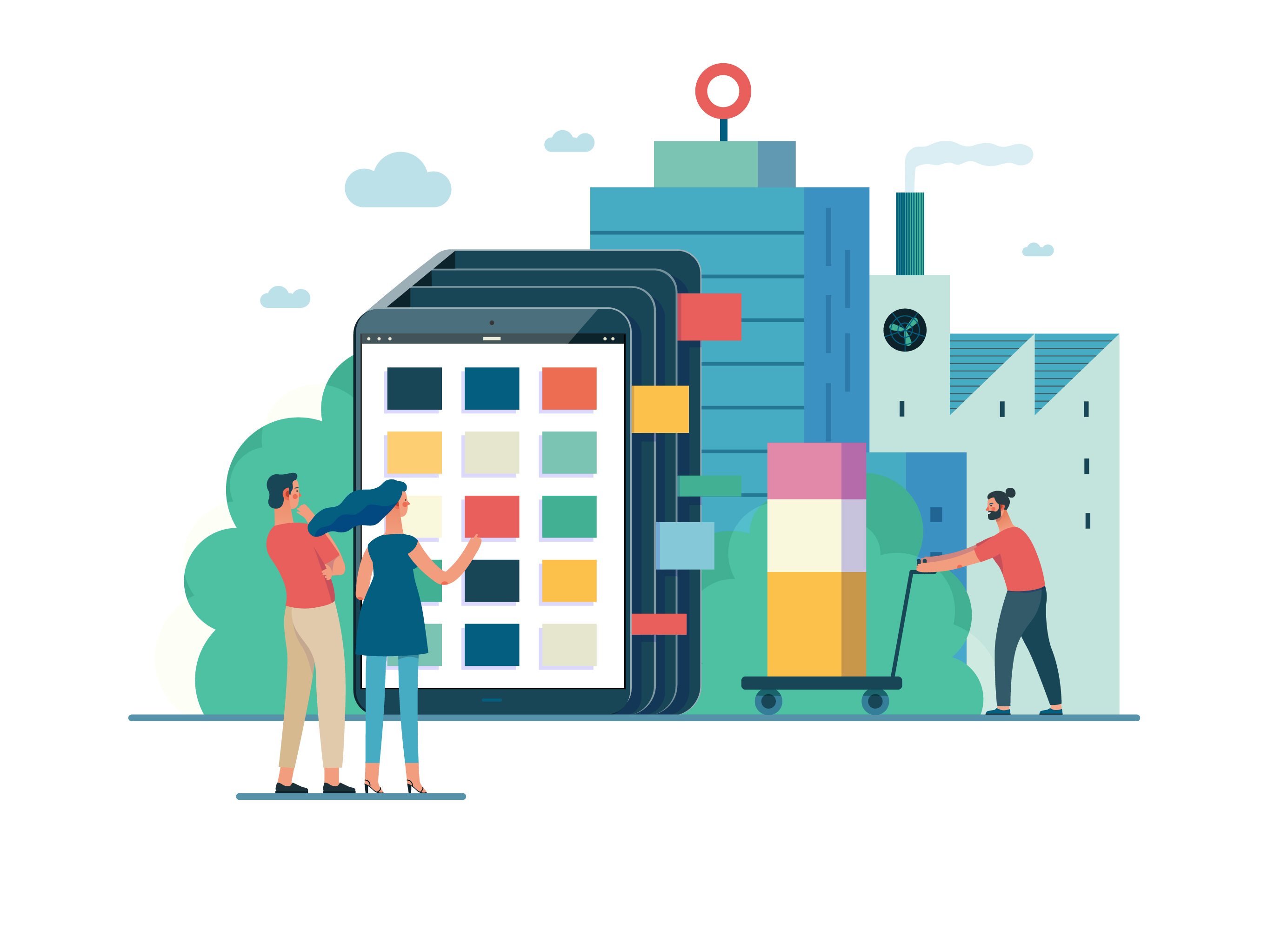 互联网多种商业业务概念扁平化插画下载[Ai]插图(27)