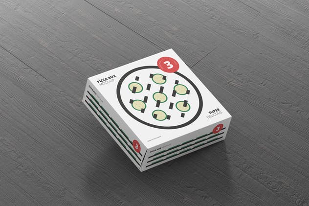 披萨外卖外带包装盒样机 Pizza Box Mockup – Triple Pack插图(5)