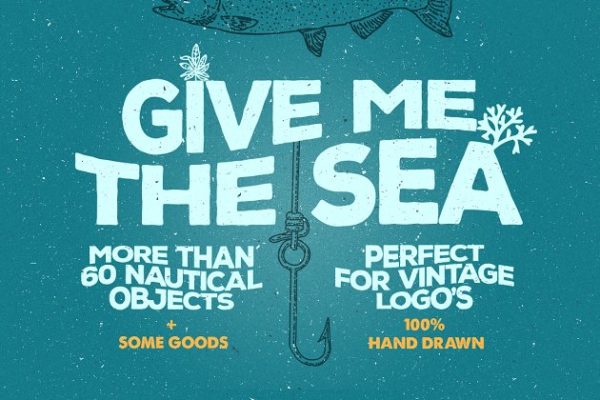 复古海洋元素手绘剪贴画素材 Give Me The Nautical Hand Drawn Pack