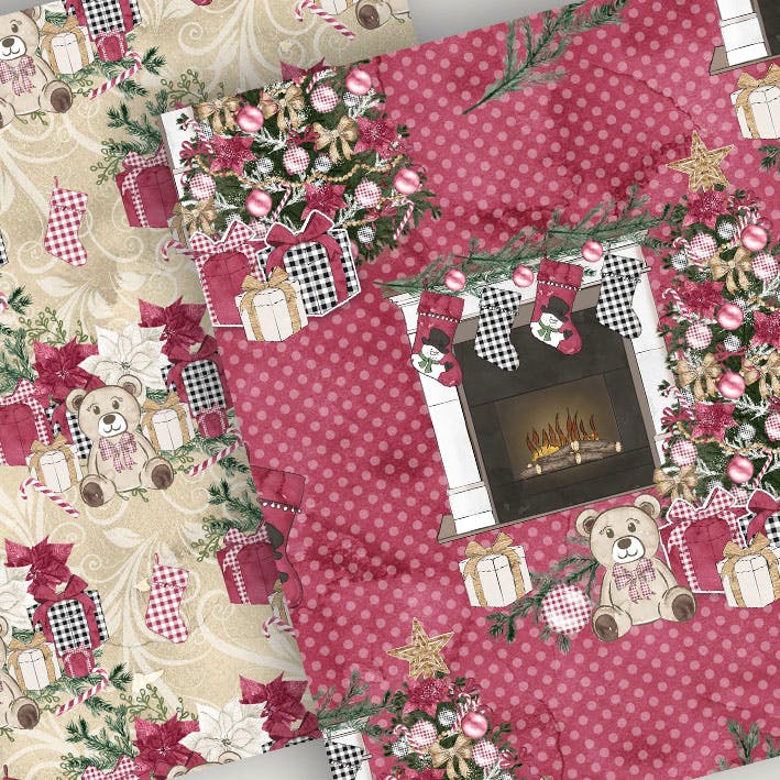 圣诞节居家装饰数码纸张背景素材 Christmas Home digital paper pack插图(2)