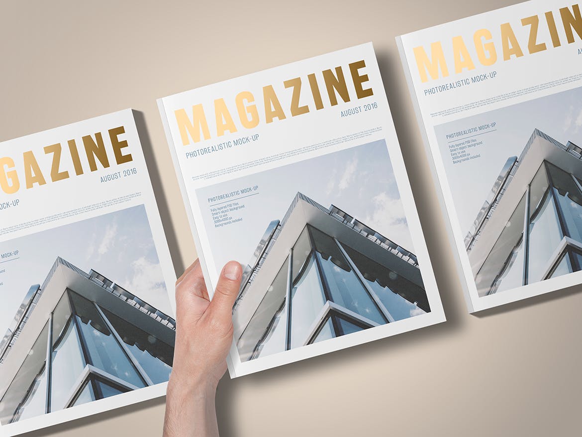 铝箔压印技术美国尺寸标准杂志设计图样机 US Letter Foil Stamping Magazine Mock-Up插图(14)