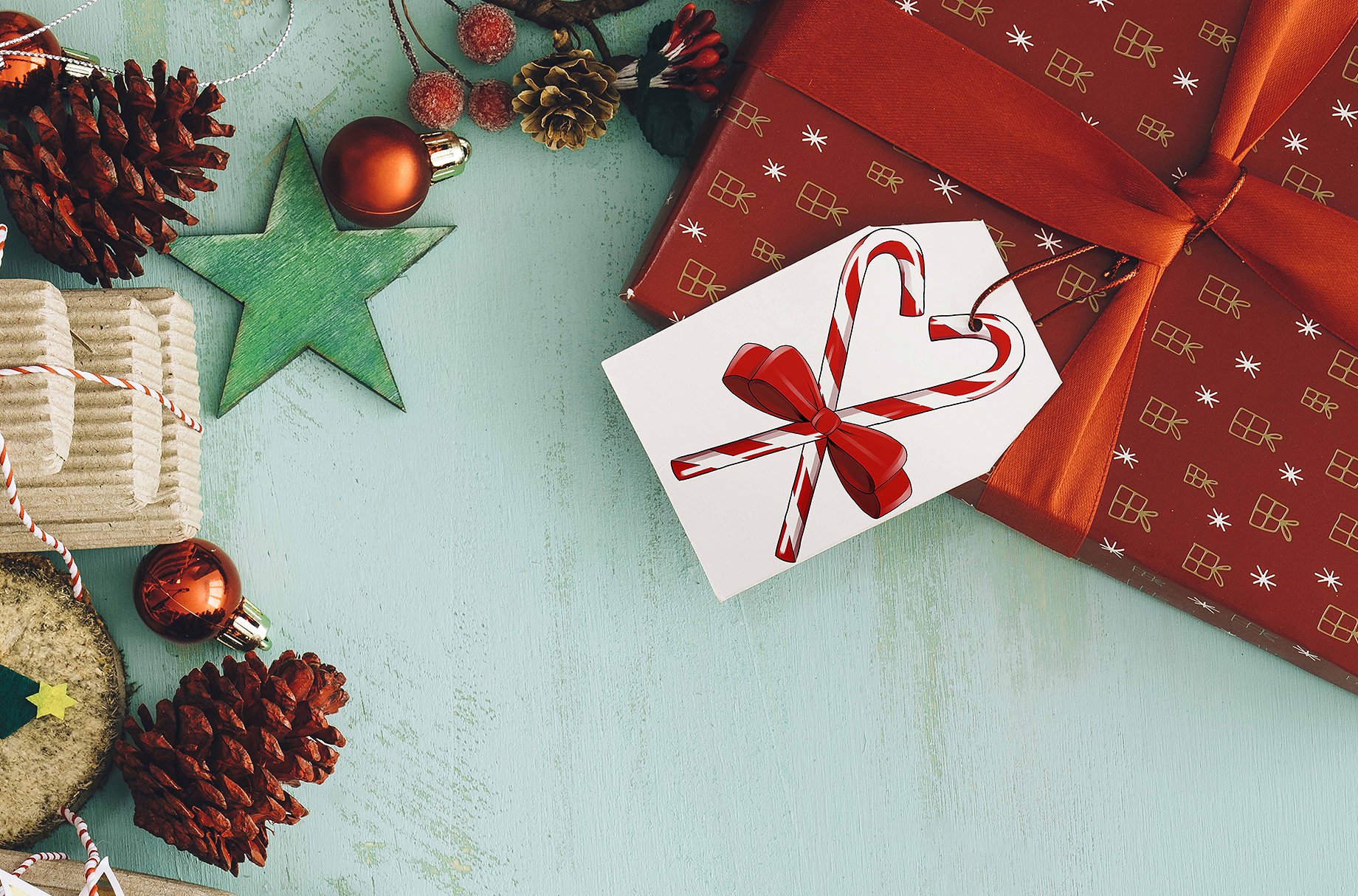 手绘新年和圣诞节剪贴画插图(11)