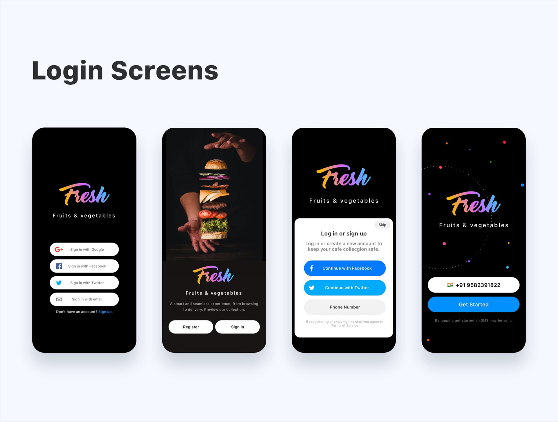 素材库下午茶：新鲜食品订购应用程序APP UI设计SKETCH模板插图(10)