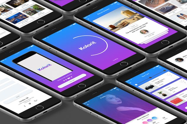 时尚社交应用 UI 套件 Kolorit Mobile UI Kit插图(9)