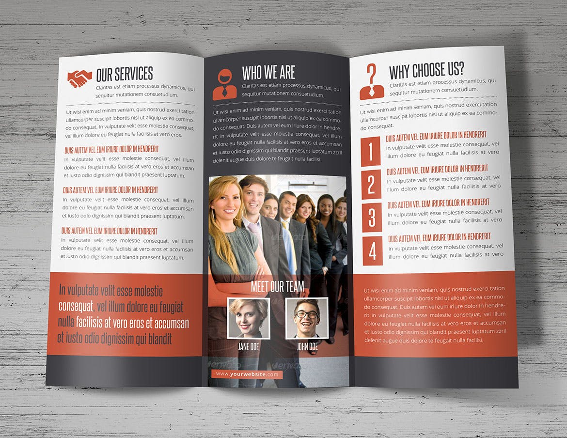 三折页宣传单设计效果图样机模板 Trifold Brochure Mockup插图(3)