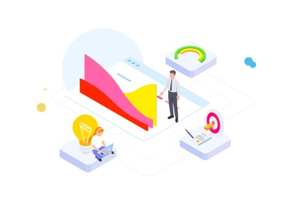 财务规划金融主题等距概念插画v2 Financial Planning Isometric Illustration – FV