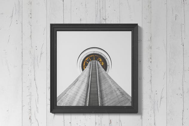 木纹背景艺术作品画框样机套装V3 Frame Artwork Mockup Set 3插图(2)