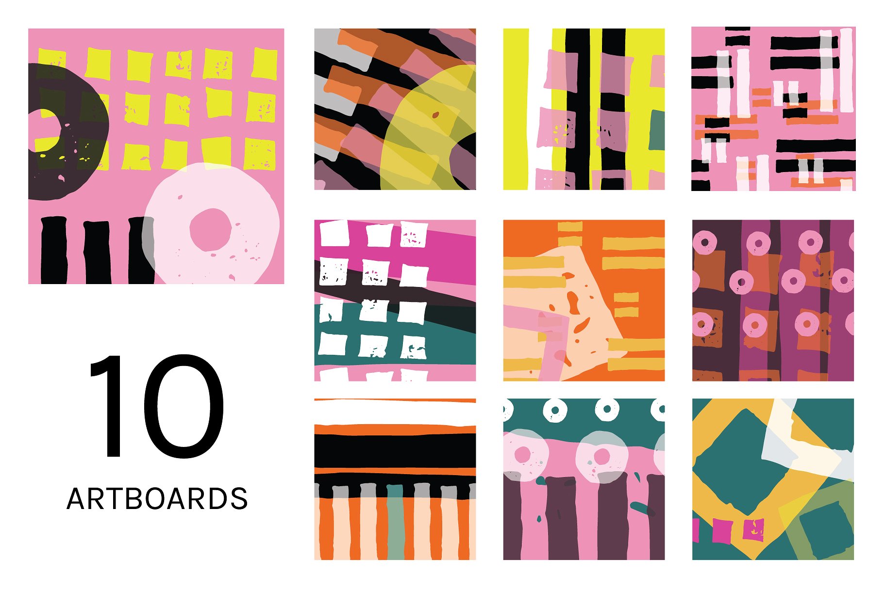 手绘几何图案无缝纹理 Geometric Rhythm | Boards + Patterns插图(1)