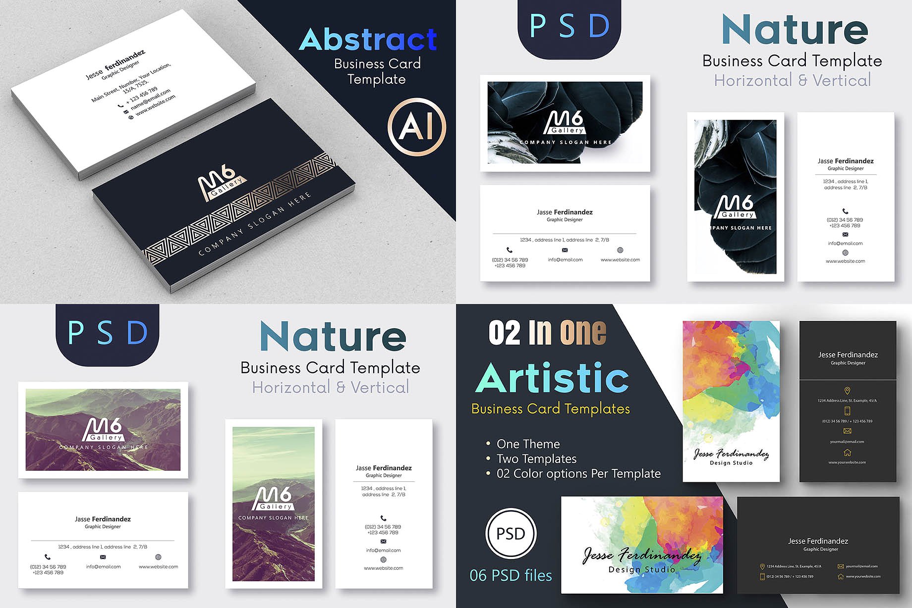 125个高品质的PSD和AI名片设计模板插图(13)