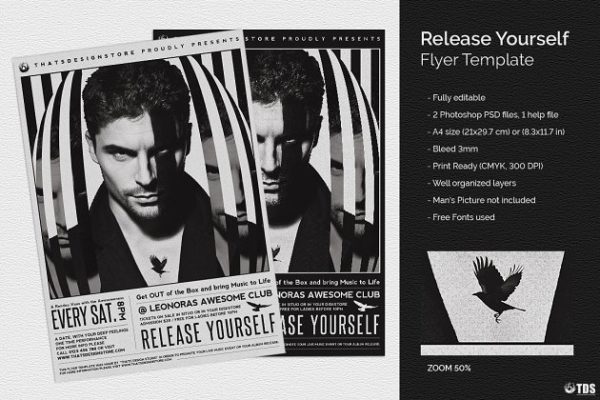 夜店俱乐部狂欢派对传单模板 Release Yourself Flyer PSD