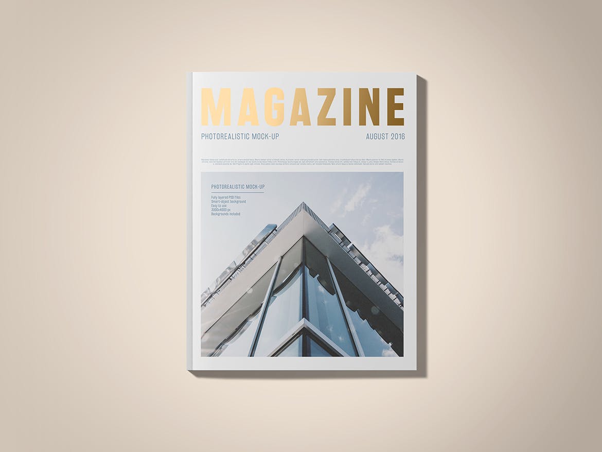 铝箔压印技术美国尺寸标准杂志设计图样机 US Letter Foil Stamping Magazine Mock-Up插图(8)