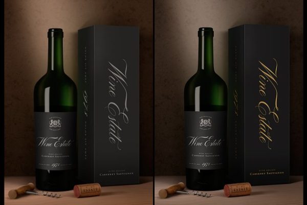葡萄酒包装样机 Wine Packaging Mock-Up