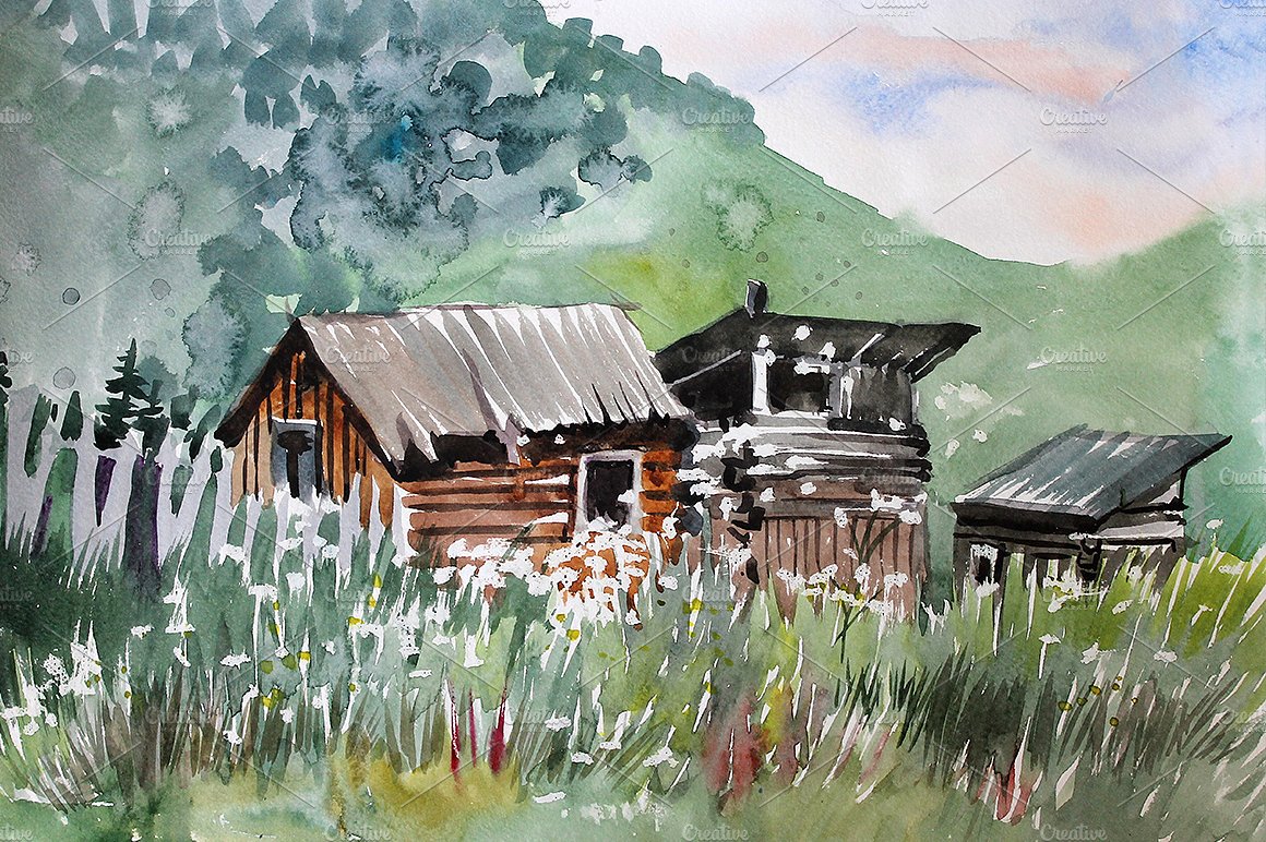 18张明亮的水彩风景高清大图下载[jpg]插图