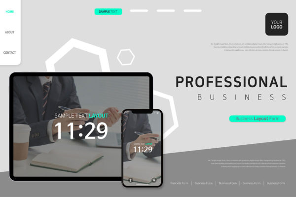 现代商业网站主页UI设计PSD模板
