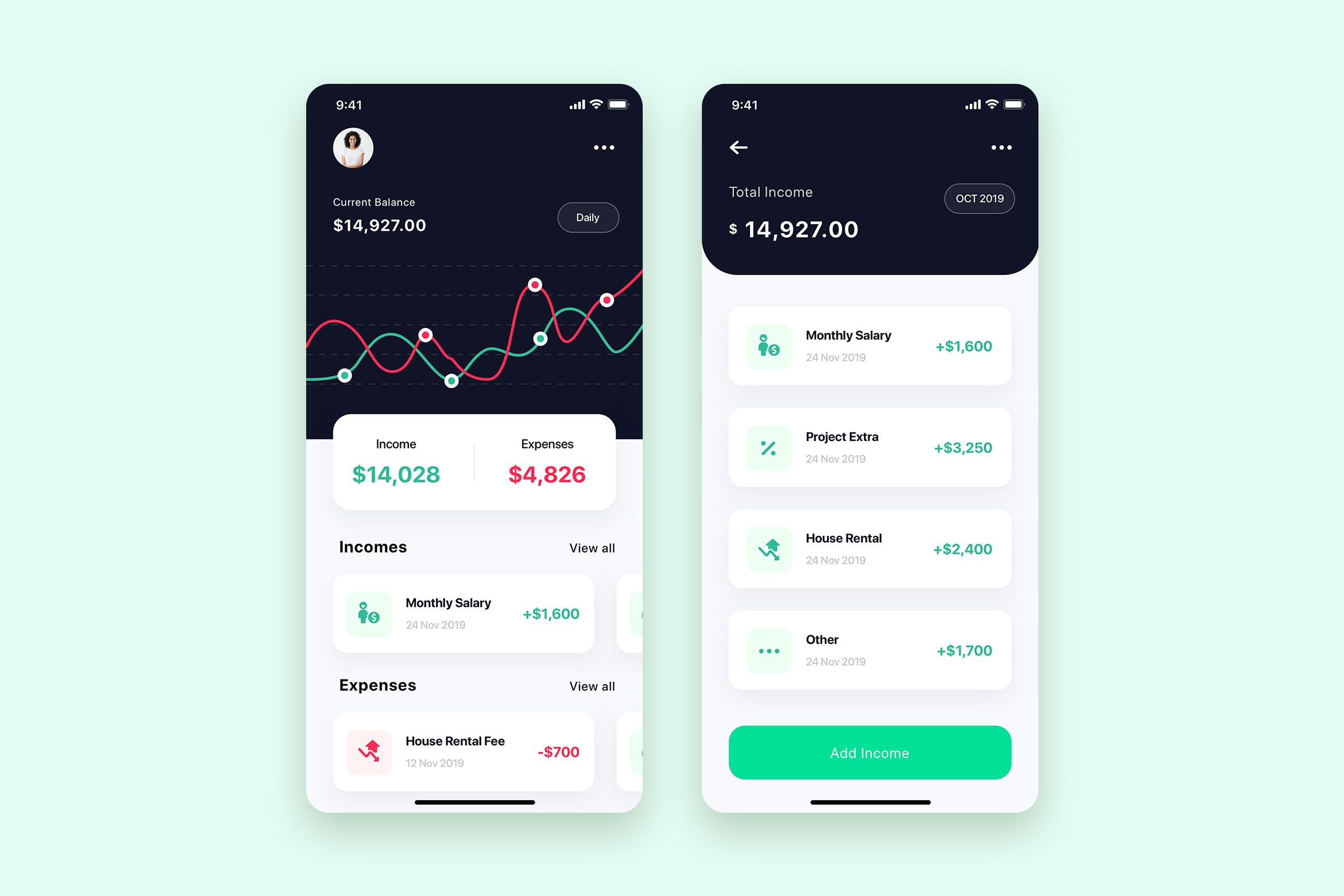 金融APP应用界面设计UI模板 Finance App UI Kit design for sketch插图