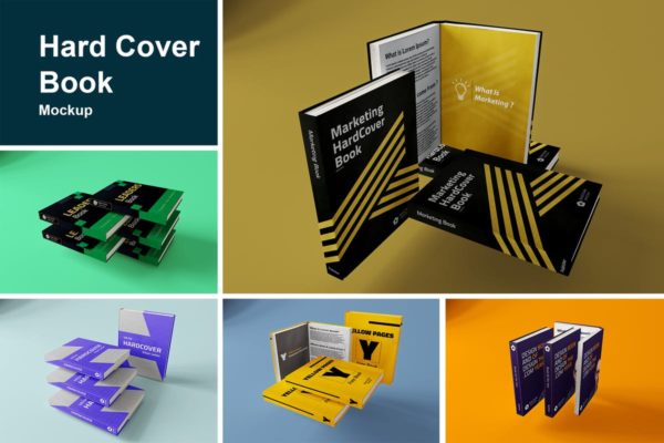 精装硬图书封面设计样机 Hard Cover Book MockUp