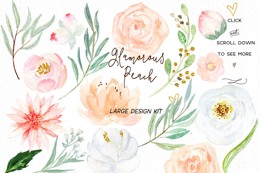 桃红色牡丹水彩剪贴画 Peach peonies in jars. Watercolors插图(6)