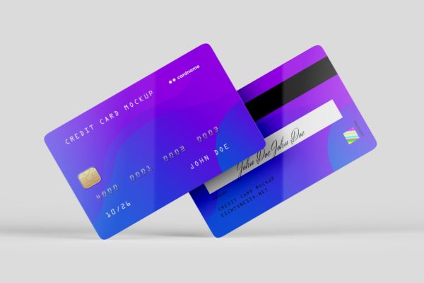 信用卡/银行卡/会员卡设计效果图样机素材库精选模板 Credit Card Mock-Up Template