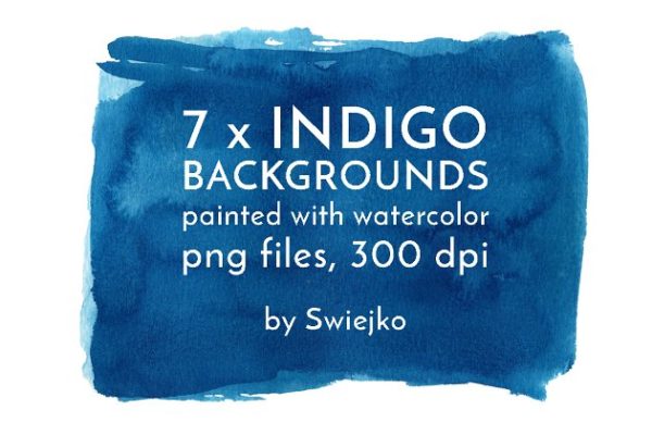 靛蓝水彩背景 Indigo Watercolor Background