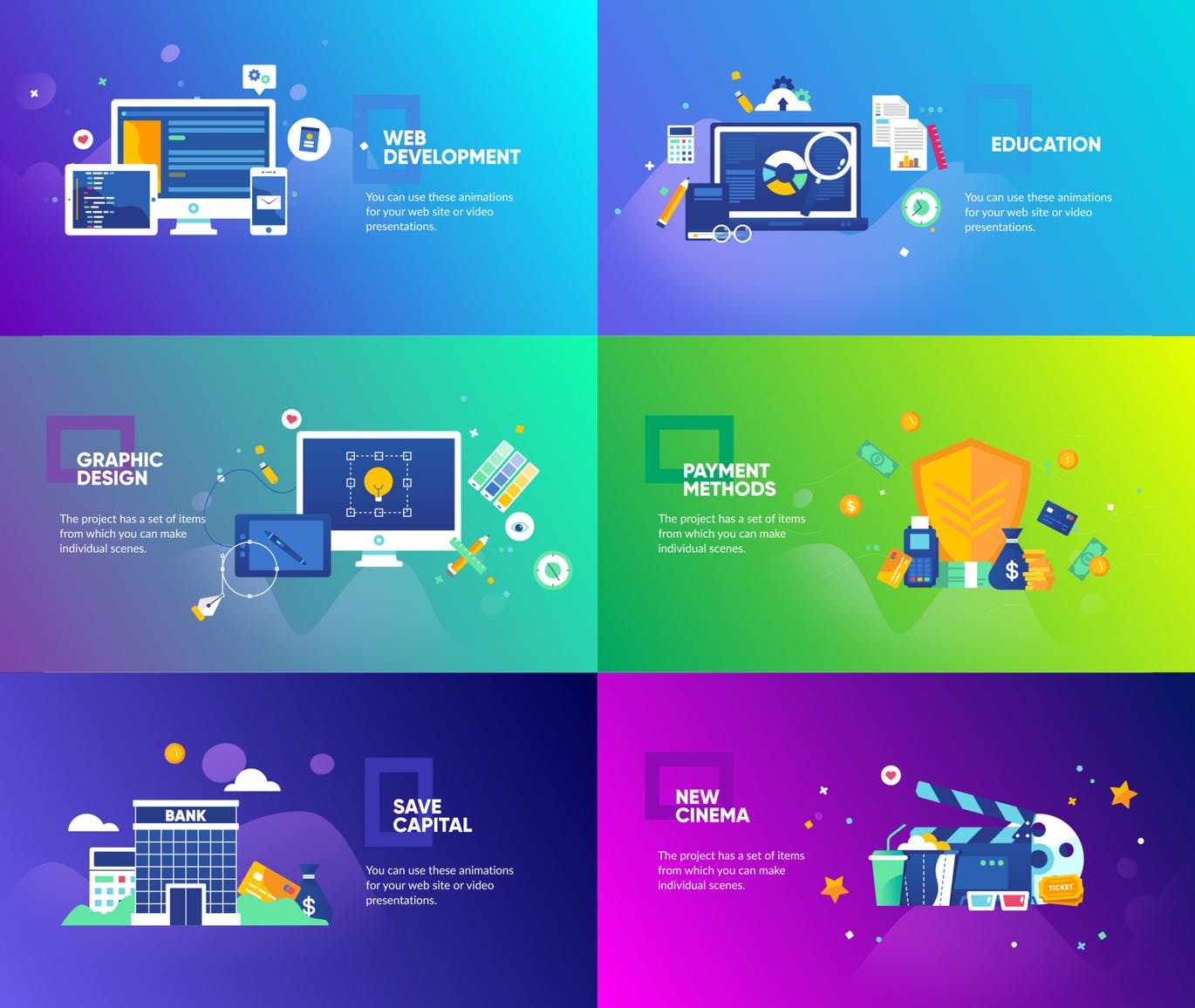 扁平化设计风格网站概念插画设计素材 Flat Design Concepts Package插图(1)