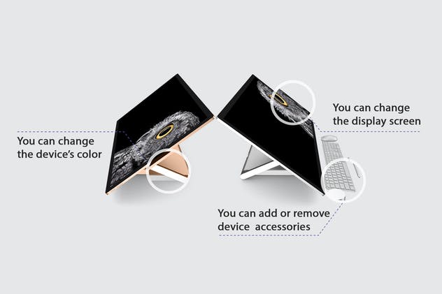 微软一体机电脑样机模板 Surface Studio Mockup V.2插图(7)