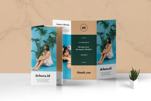 三折页时尚策划公司宣传单设计模板