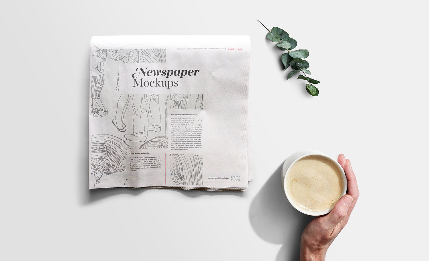 报纸版式设计排版效果图展示样机模板 Newspaper Mockup Templates插图(4)