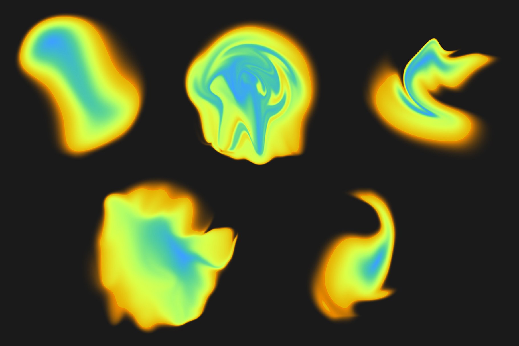 25款抽象霓虹灯色彩肌理素材 25 Abstract Png Neon Elements插图(4)
