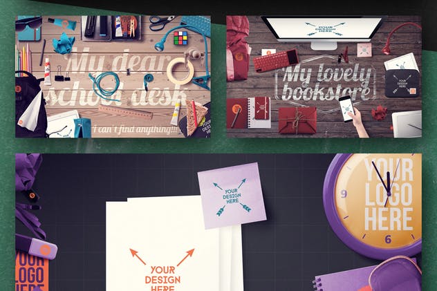 开学季巨无霸广告图场景模板 Back To School Mockup & Hero Image Scene Generator插图(5)