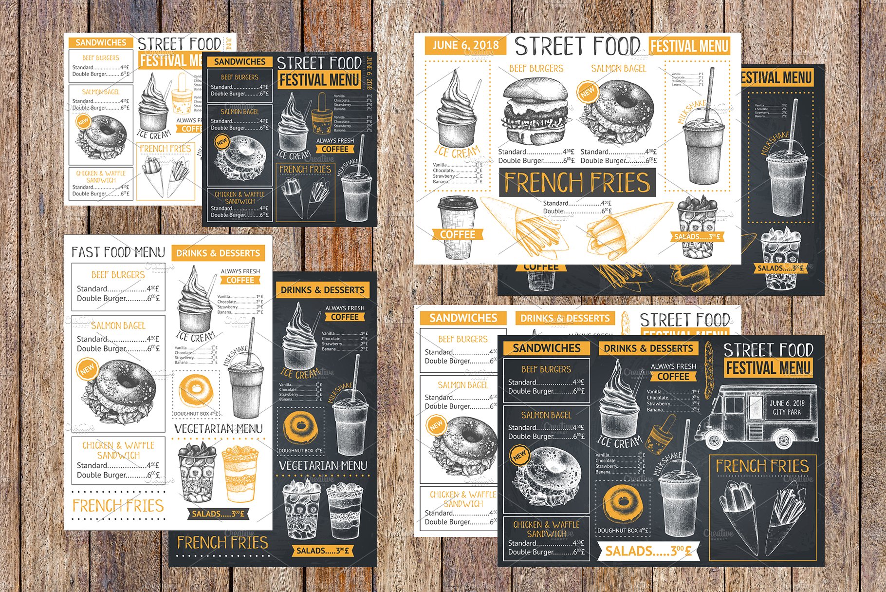 快餐食品矢量图形 Vector Fast Food Collection插图(1)