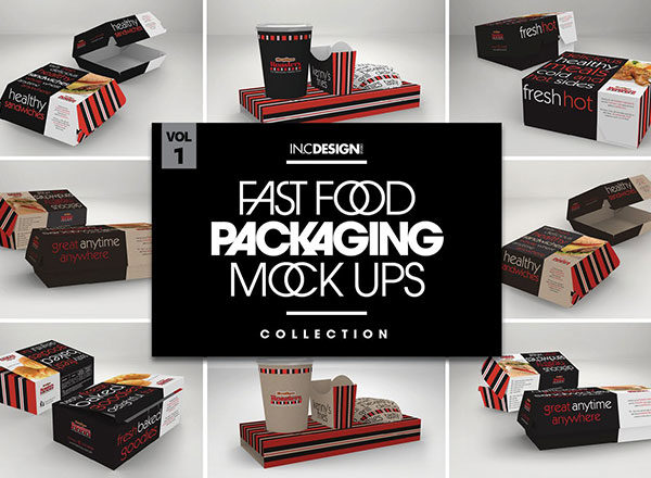 肯德基麦当劳快餐外卖盒包装样机展示模型mockups大集合