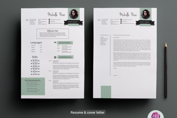 二合一简约简历模板 Resume template