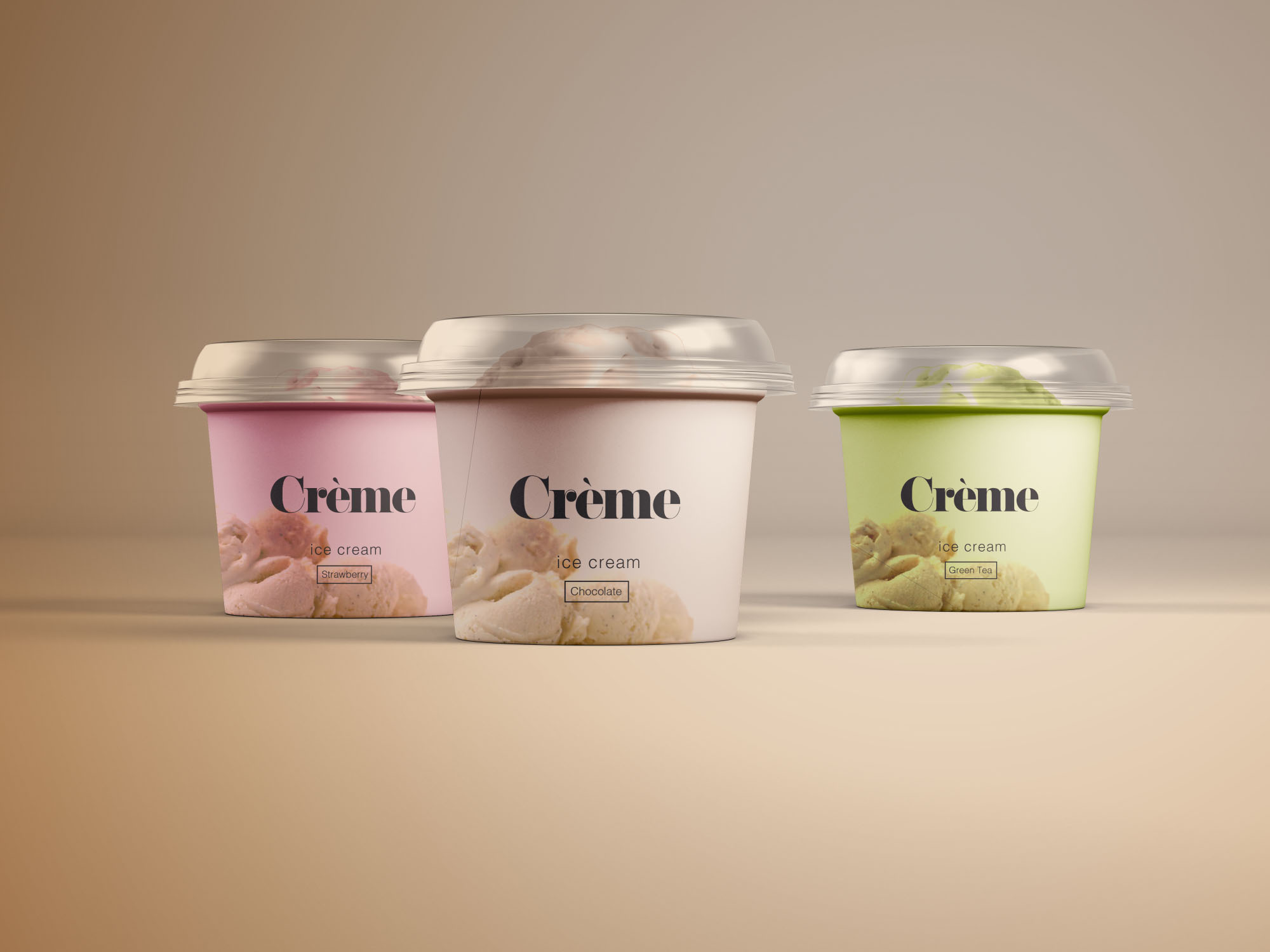 迷你冰淇淋杯外观设计图样机PSD模板 Mini Ice Cream Cup Mockups – PSD插图