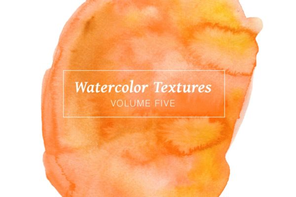 黄橙色水彩肌理纹理素材系列套装Vol.5 Yellow &amp; Orange Watercolors – Volume 5