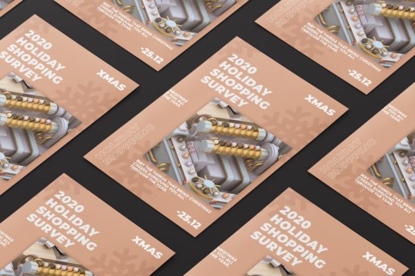 圣诞节或新年派对3D建模场景海报设计模板 Christmas Party Poster