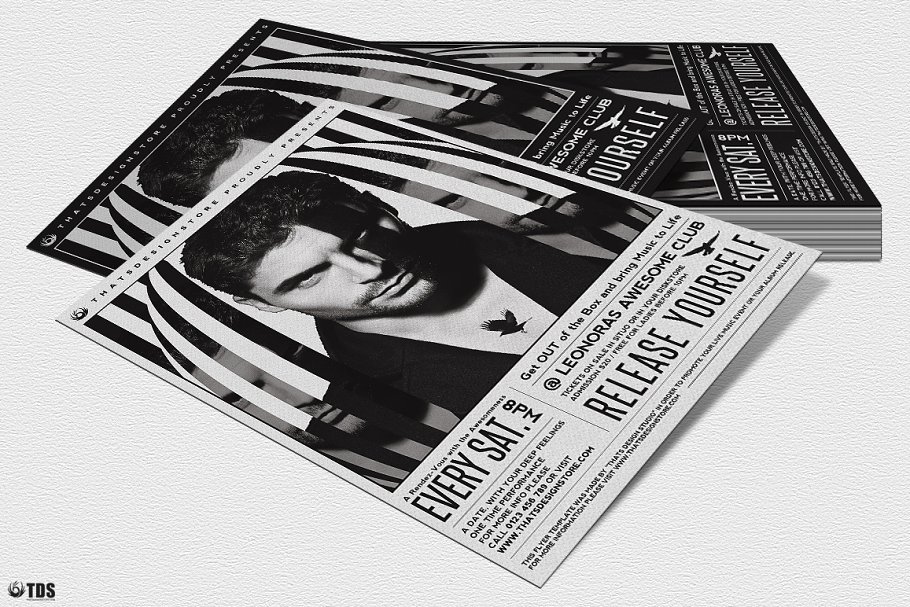 夜店俱乐部狂欢派对传单模板 Release Yourself Flyer PSD插图(3)