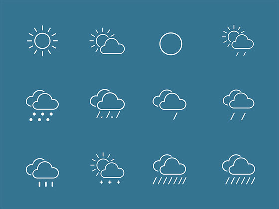 25 枚线性天气图标素材之家精选sketch素材