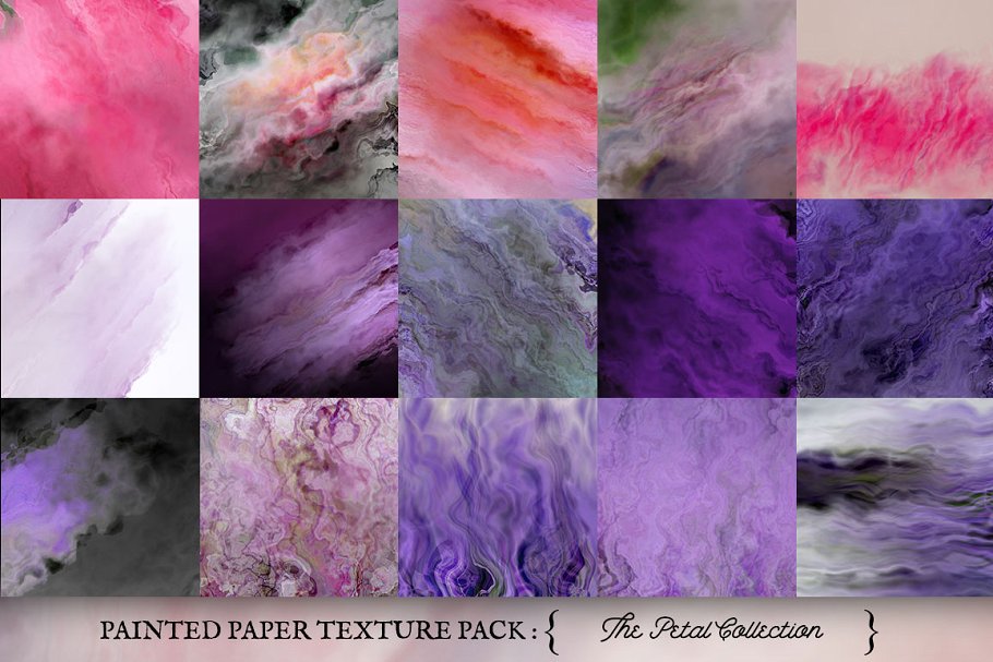 彩绘油画纸张花瓣纹理 Painted Paper Textures Petal插图(2)