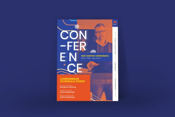学术/行业会议活动海报PSD素材素材库精选PSD模板 Conference Poster PSD Template